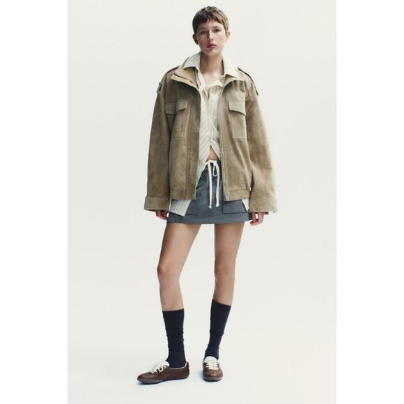ZARA SUEDE LEATHER JACKET - Picture 2 of 11